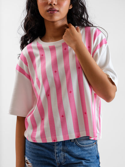 Malle Salmon Pink Cropped Top