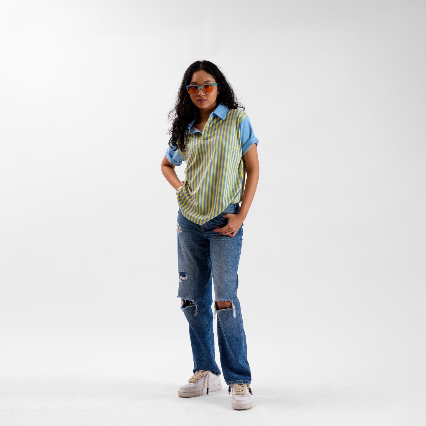 Malle Striped Sapphire Polo T-Shirt