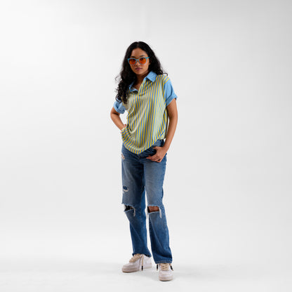 Malle Striped Sapphire Polo T-Shirt