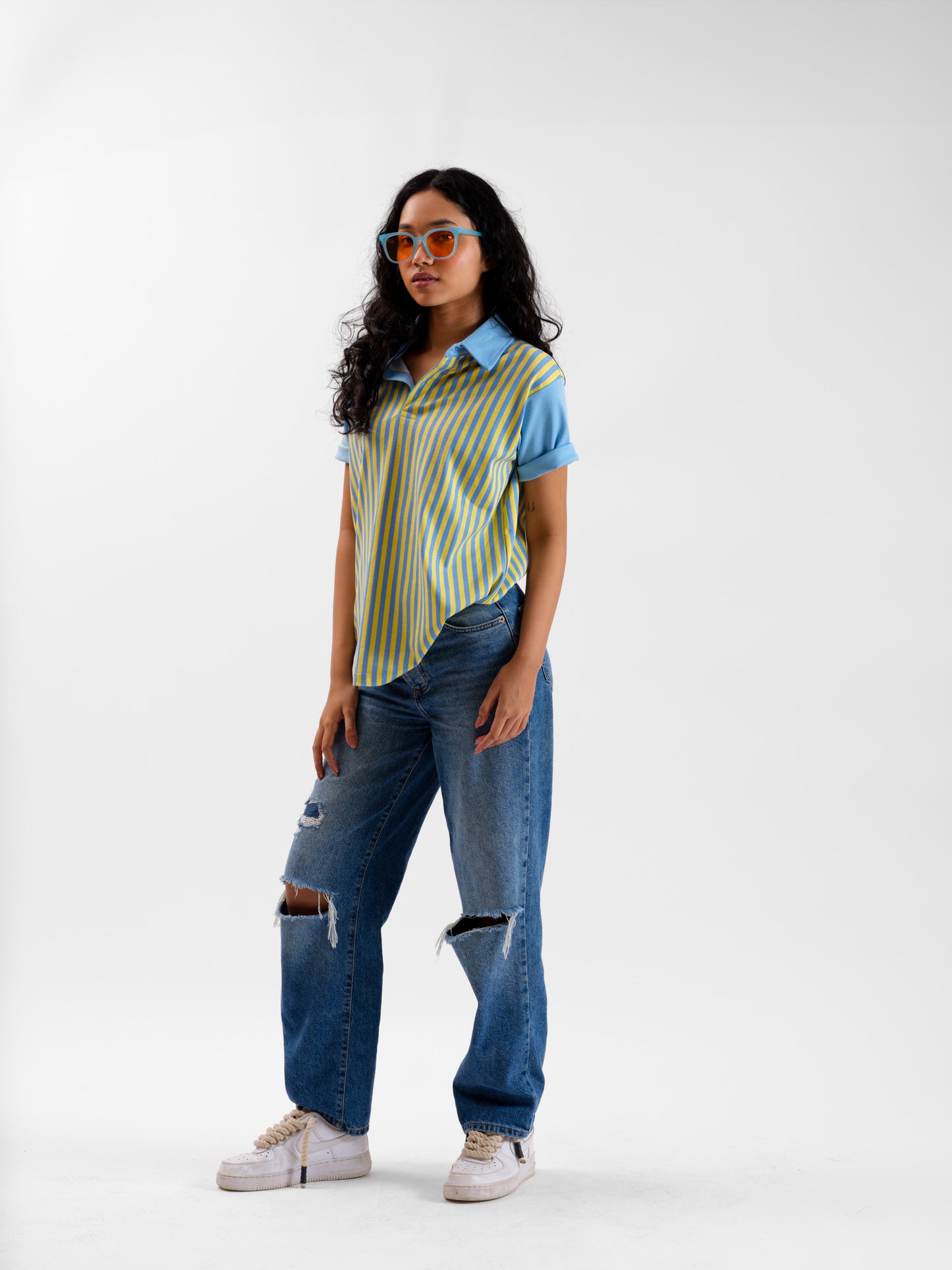 Malle Striped Sapphire Polo T-Shirt