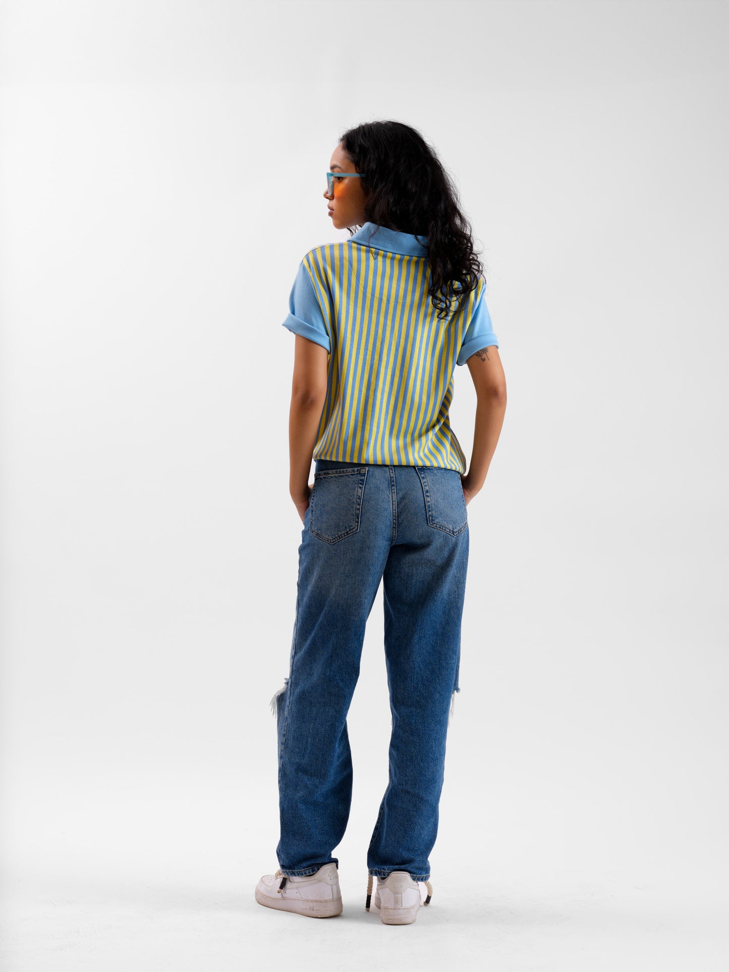 Malle Striped Sapphire Polo T-Shirt