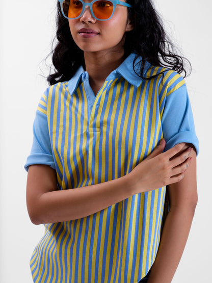 Malle Striped Sapphire Polo T-Shirt