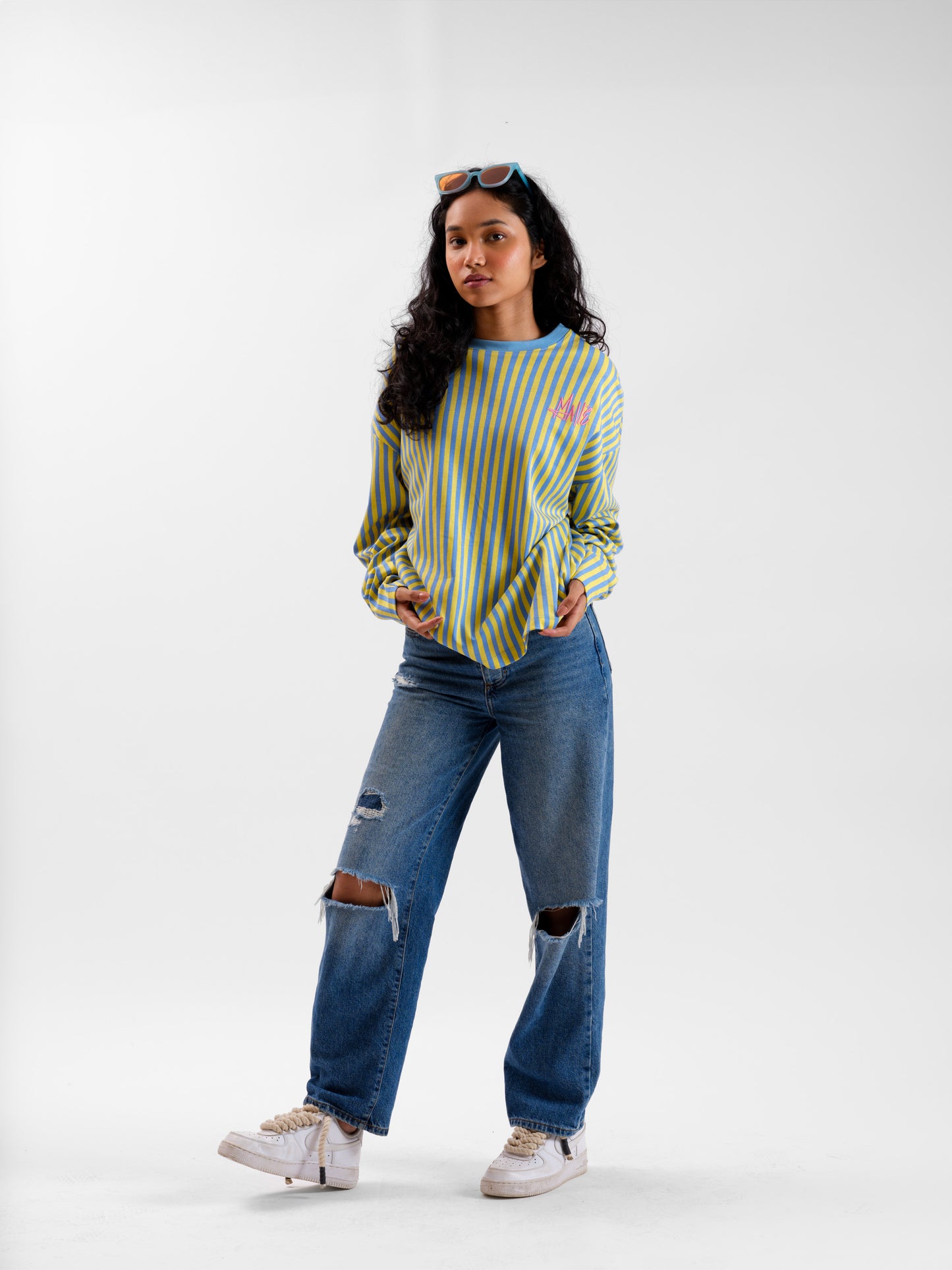 Malle Striped Sapphire Full-Sleeved T-Shirt