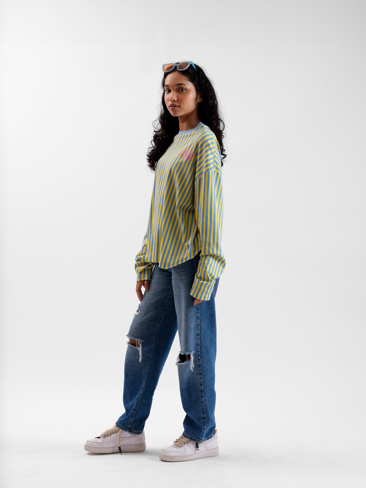 Malle Striped Sapphire Full-Sleeved T-Shirt