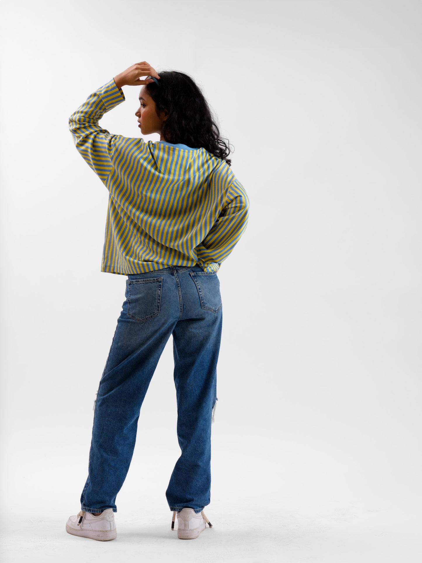 Malle Striped Sapphire Full-Sleeved T-Shirt
