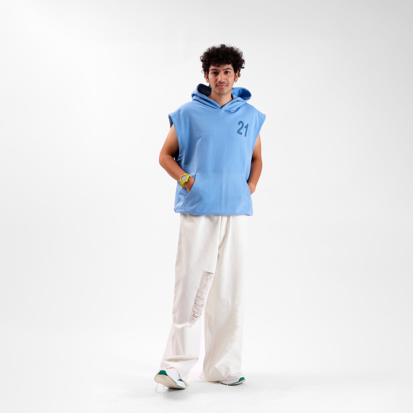 Malle Azure Sleeveless Hoodie