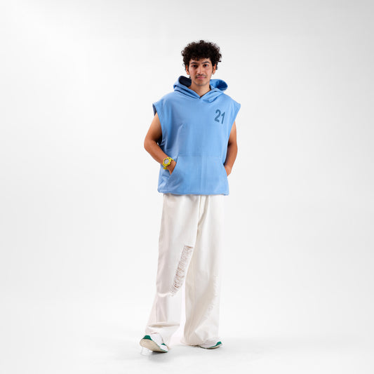 Malle Azure Sleeveless Hoodie