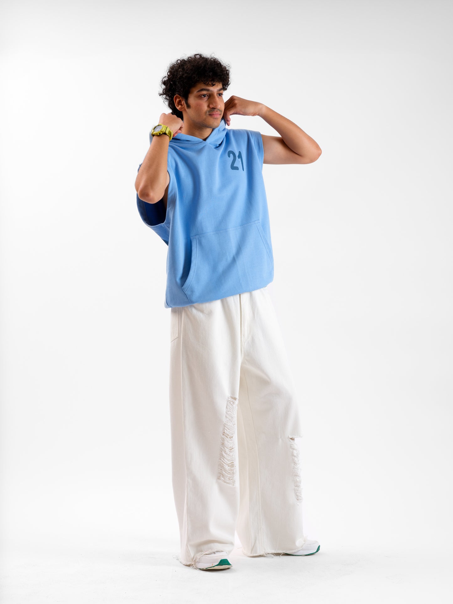 Malle Azure Sleeveless Hoodie