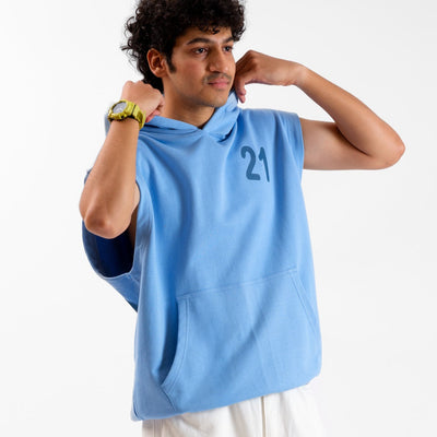 Malle Azure Sleeveless Hoodie