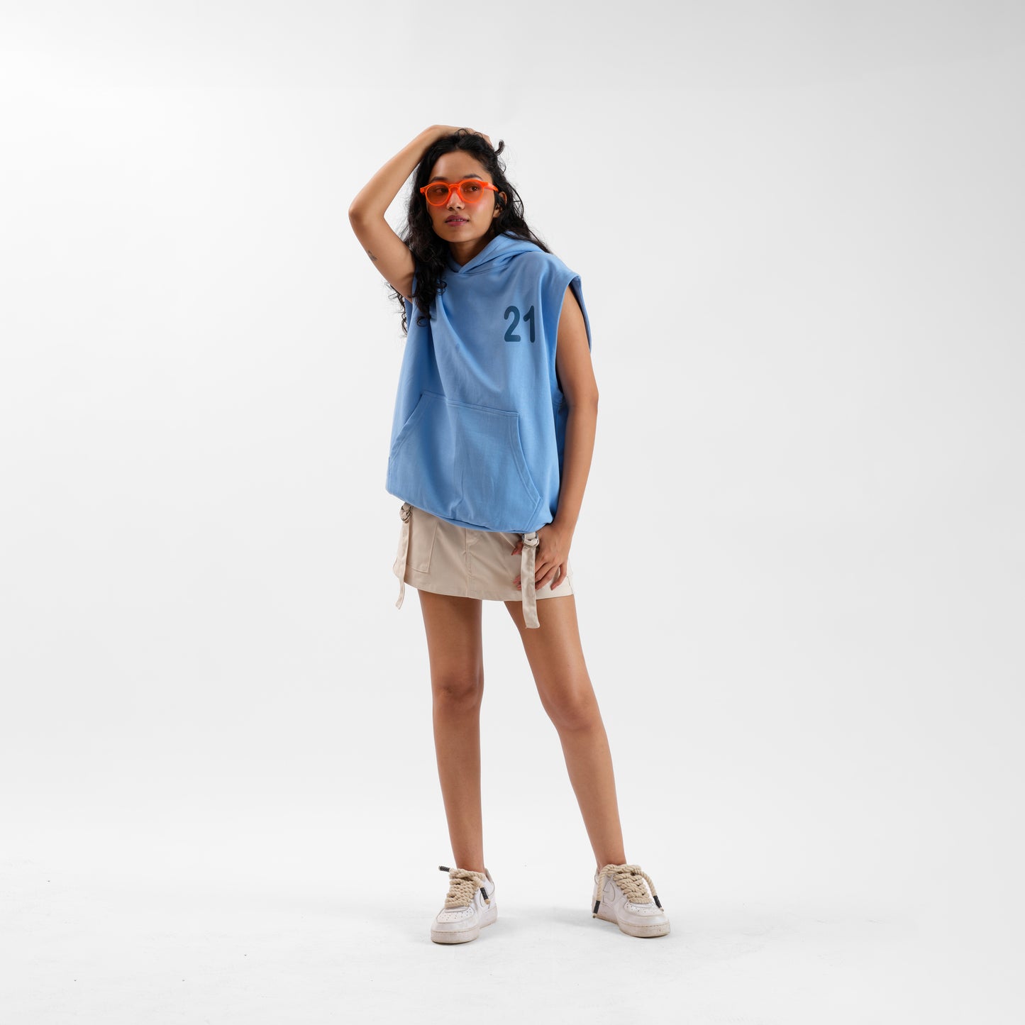 Malle Azure Sleeveless Hoodie