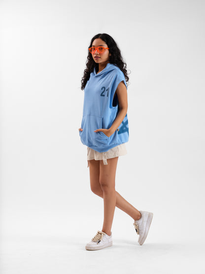 Malle Azure Sleeveless Hoodie