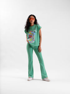 Malle Celadon Flared Pants