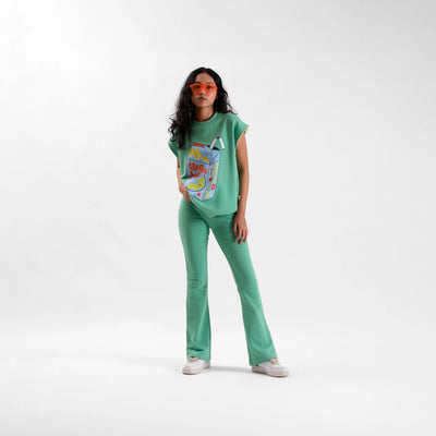 Malle Celadon Flared Pants