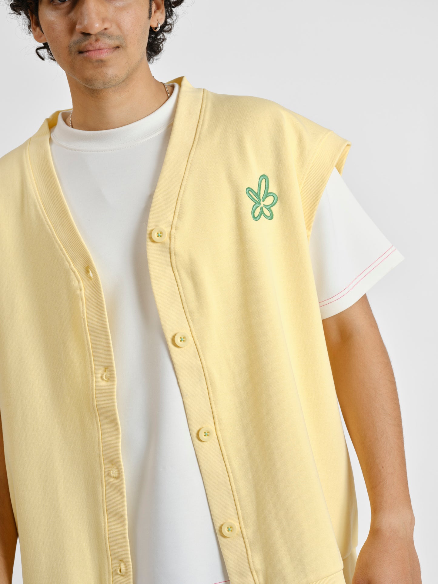 Malle Ochre Half-Sleeved Cardigan