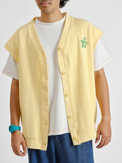 Malle Ochre Half-Sleeved Cardigan