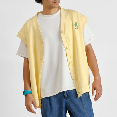 Malle Ochre Half-Sleeved Cardigan