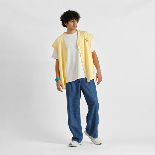 Malle Ochre Half-Sleeved Cardigan