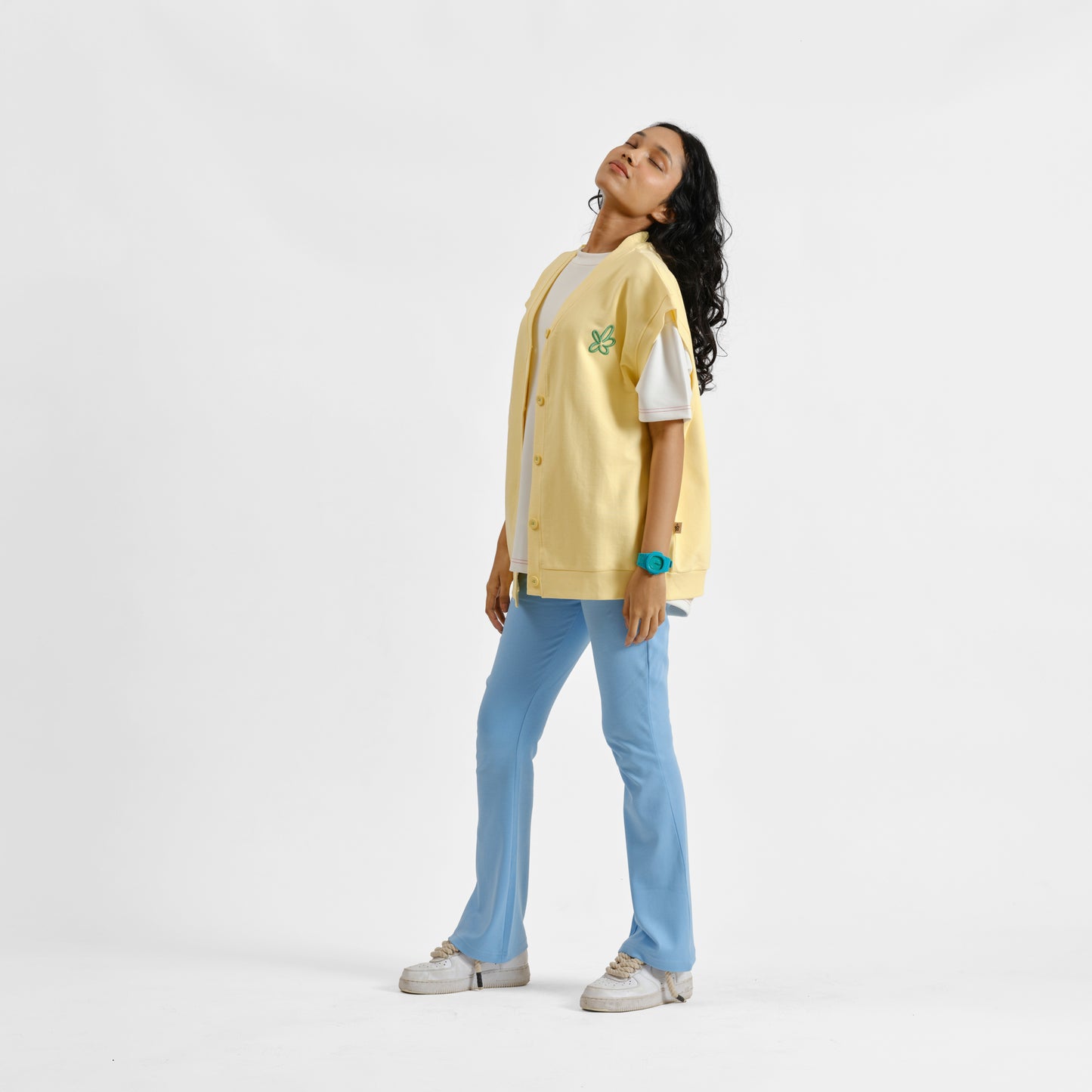 Malle Ochre Half-Sleeved Cardigan