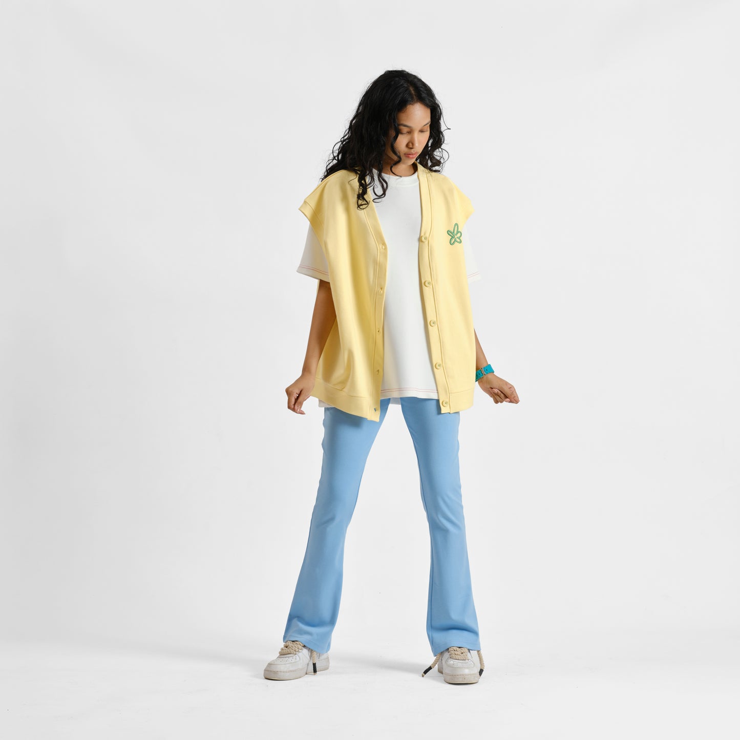 Malle Ochre Half-Sleeved Cardigan