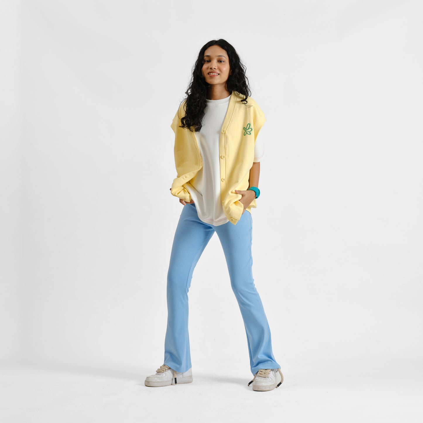 Malle Ochre Half-Sleeved Cardigan