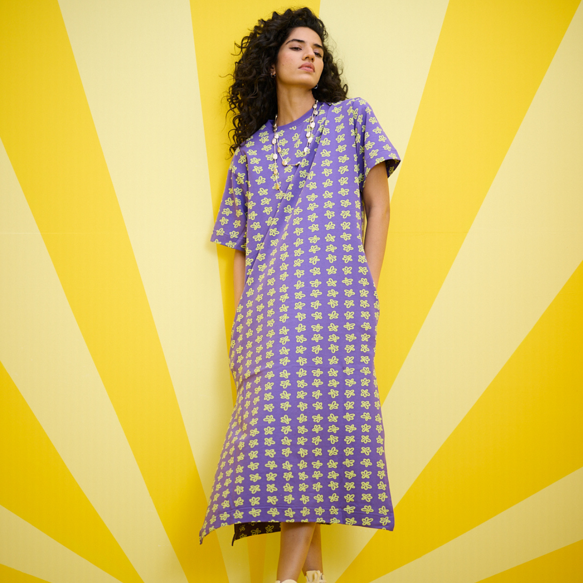 Malle Floral Long T-Shirt Dress