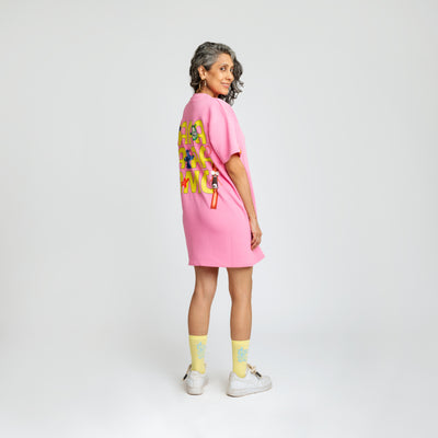 Malle Anxiety Gang Pink T-Shirt Dress