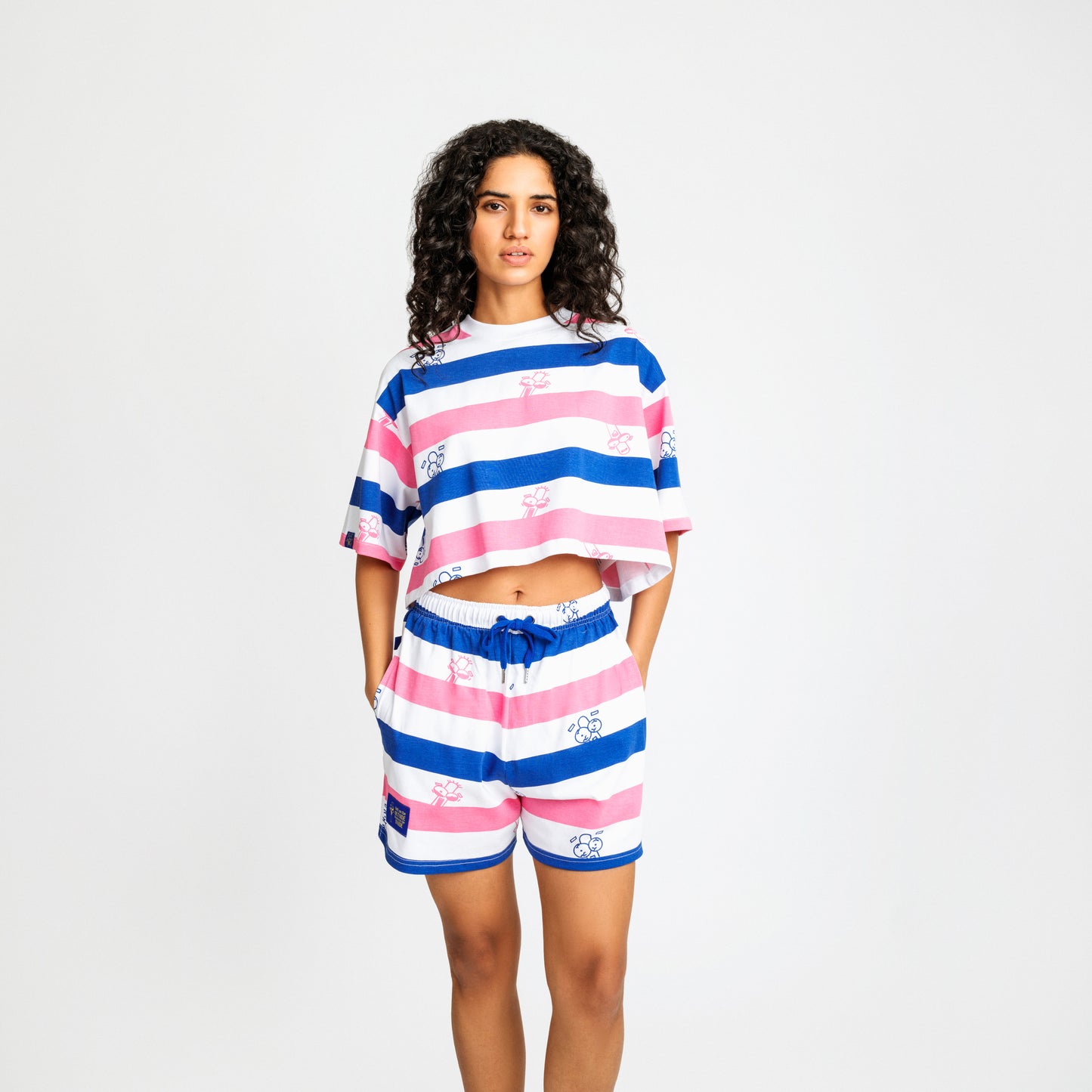 Malle Anxiety Gang Striped Cropped T-Shirt