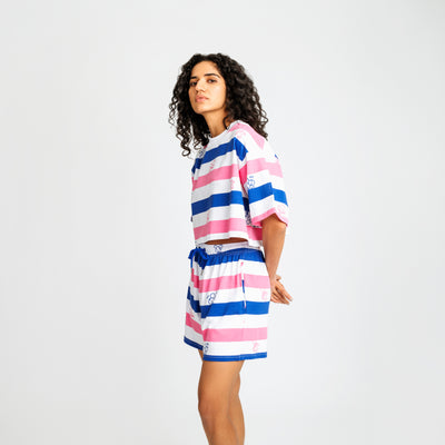 Malle Anxiety Gang Striped Cropped T-Shirt