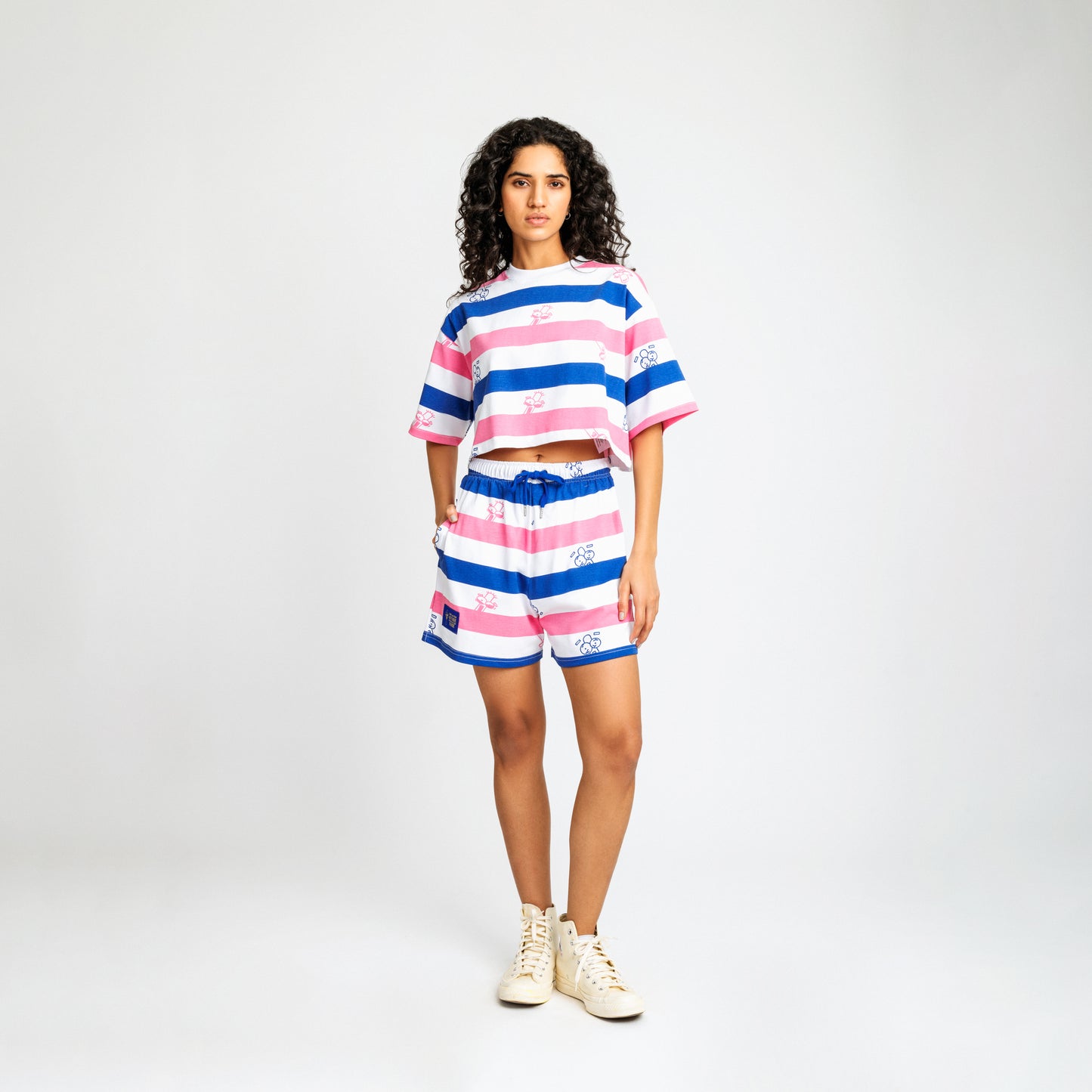 Malle Anxiety Gang Striped Cropped T-Shirt