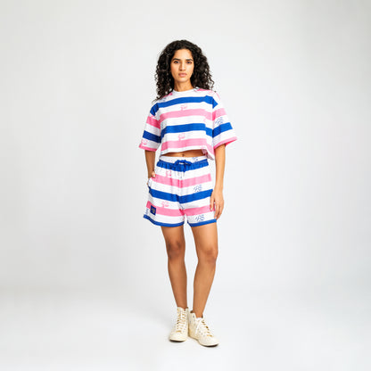 Malle Anxiety Gang Striped Cropped T-Shirt