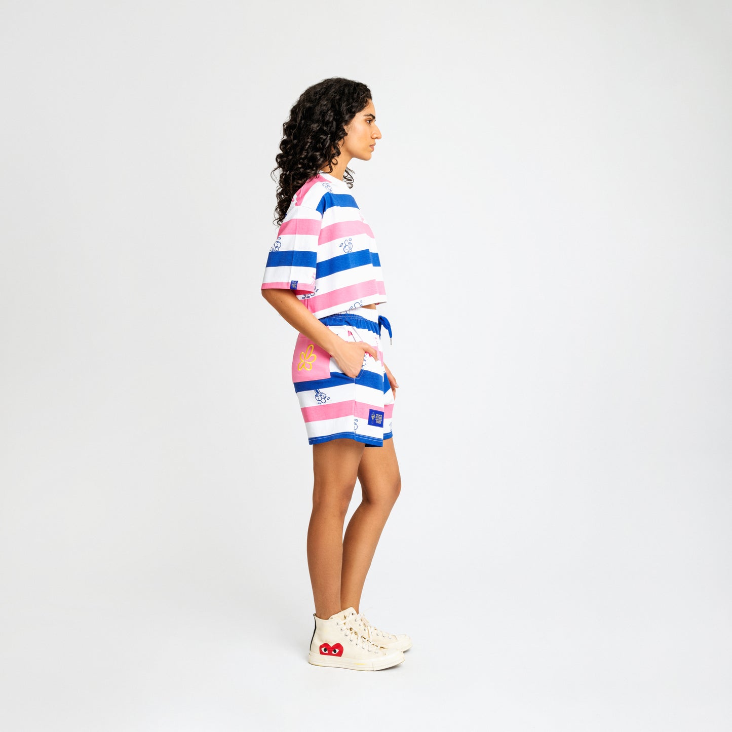 Malle Anxiety Gang Striped Cropped T-Shirt