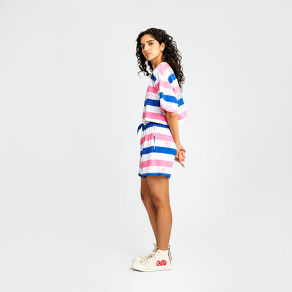 Malle Anxiety Gang Striped Cropped T-Shirt