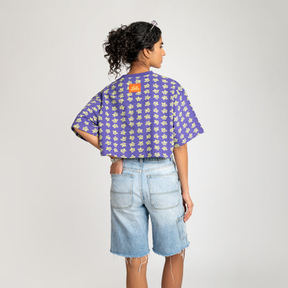 Malle Floral Purple Cropped T-Shirt