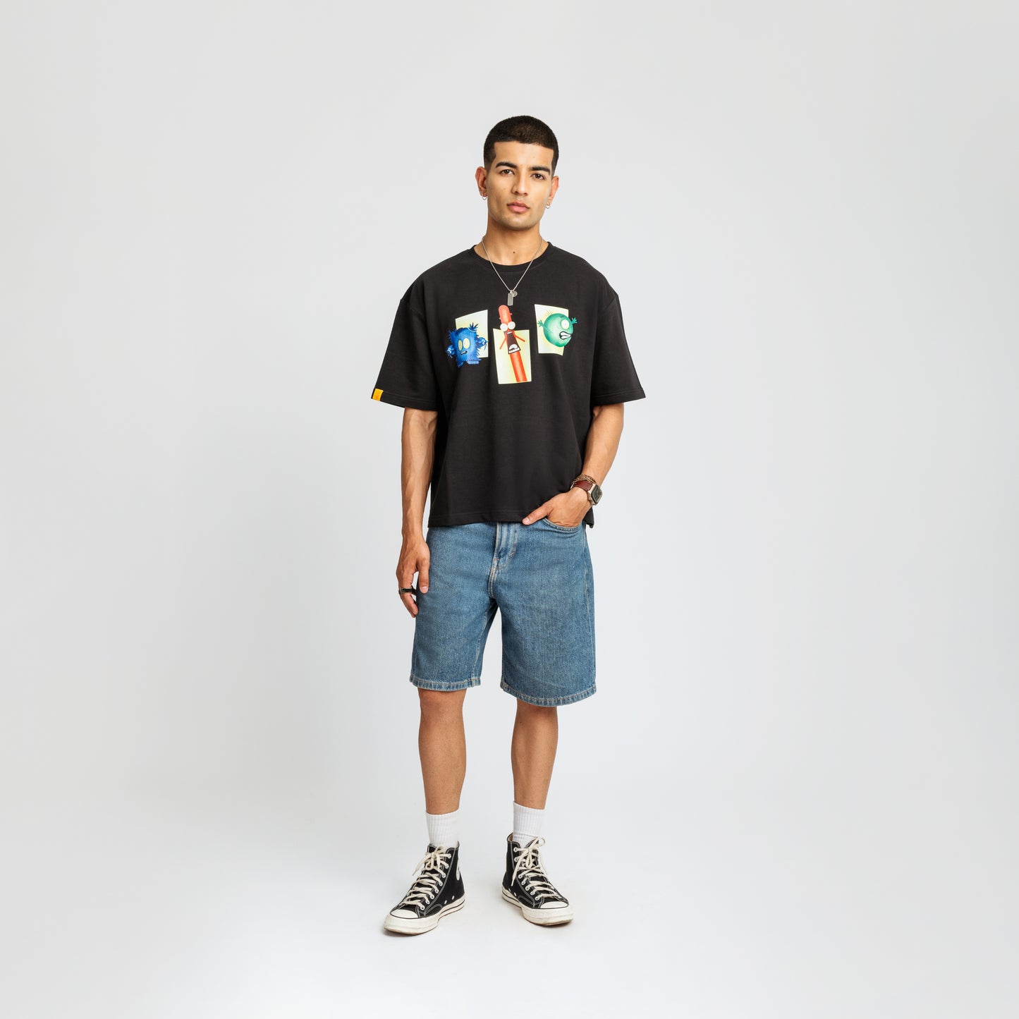 Malle Anxiety Gang Black Oversized T-Shirt