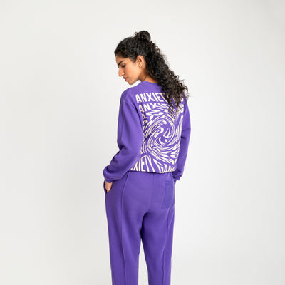 Malle Anxiety Gang Purple Sweatshirt