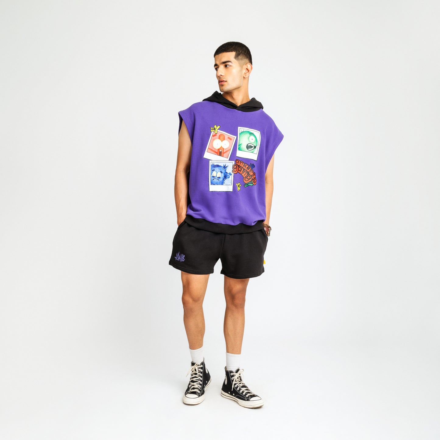 Malle Anxiety Gang Purple Muscle Hoodie