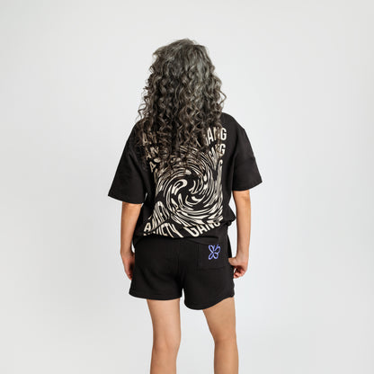 Malle Anxiety Gang Black Oversized T-Shirt
