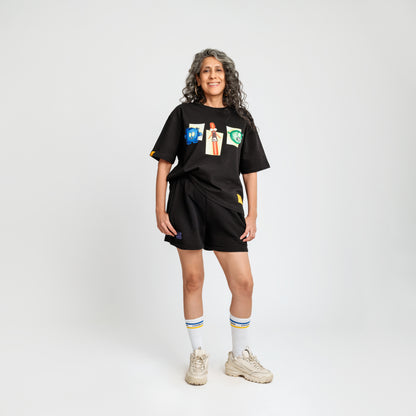Malle Anxiety Gang Black Oversized T-Shirt