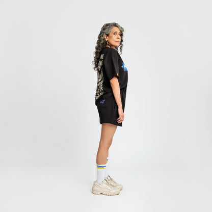 Malle Anxiety Gang Black Oversized T-Shirt