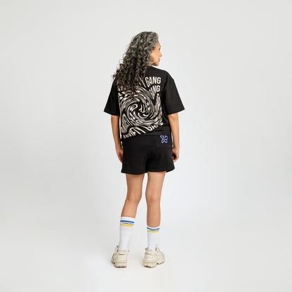 Malle Anxiety Gang Black Oversized T-Shirt