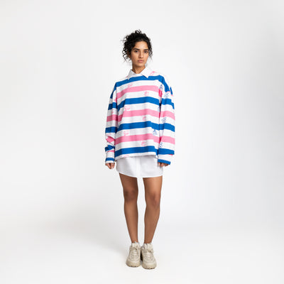 Malle Anxiety Gang Striped Full Sleeves T-Shirt